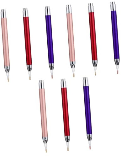 Hohopeti 9 STK Bohrstift mit leuchtender Spitze malerei Strass Stift Stiftwerkzeug handgedrehter Bohrstift Diamantmalerei Stift Diamantmalerei Zubehör Strass-Stift DIY-Stift Bohren Metall
