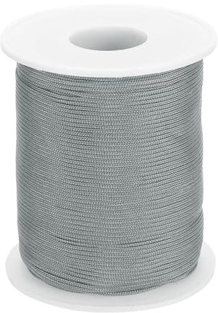 sourcing map Braided Lift Shade Cord, 1mm 109 Yards Roman Shades Cord Braided Nylon Cord String Necklace Bracelet String Cord for Roman Blind Shade Rollers DIY Craft, Dark Gray