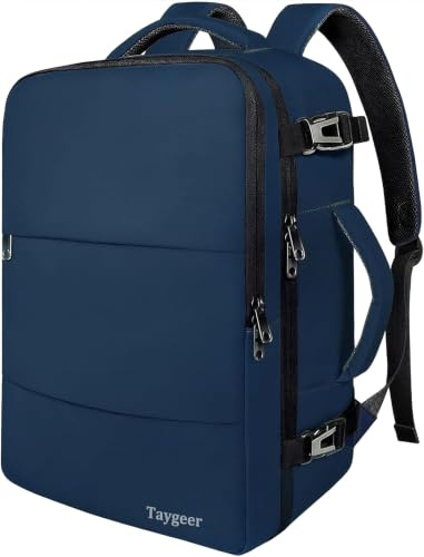 Taygeer Zaino Easyjet 45x36x20, Zaino Porta PC 15,6 Pollici, Zaini Viaggio | Zaino da Viaggio con Portascarpe, Zaino 45x36x20 Leggero per Easyjet, Borsa da Cabina Impermeabile per Scuola, Blu