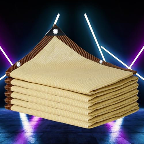 Rete Parasole Rete Ombreggiante da Giardino con Occhielli Vela Ombreggiante Tessuto Ombreggiante Traforato 90% Rete Di Protezione UV per Giardino Esterno Terrazza Tetto,beige-4x8m