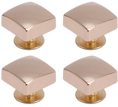 Aramox 30 Sets Quadrate Tornillo Trasero Remaches 10mm De Aleación Zinc Zapato Remache Botones y 6mm Cruzado De Hierro Tornillos para Zapatos Bolsas Accesorios (GOLD)