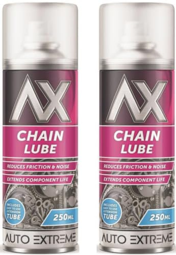 2 x Motorcycle Chain Lube Bike Chain Oil, Lubricate Oil Fluids Spray Cans for Motorbikes, Bikes, Bicycles, Squirt Chain Lube, 250ml