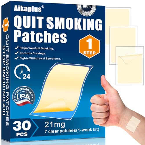Nicotine Patches 21 mg - Step 1 Quit Smoking Patches - Stop Smoking Aids that Work - Easy and Effective Help to Quit with 2 Weeks - 30 Count 01