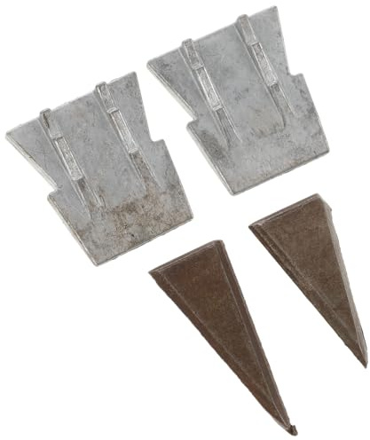 SEWACC 4 Coins de Hache en Métal Coniques, Accessoires de Fixation Robustes, Double et Triangle, Renforcement d'Installation pour Usage Extérieur et Menuiserie