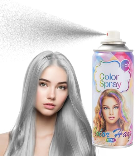 Temporäres Haarfärbespray, Grau Ansatzspray, Haartönung, Auswaschbar, Einfaches Färben, Milde Formel, Für Verschiedene Haartypen & Alle Haarfarben, 120 ml