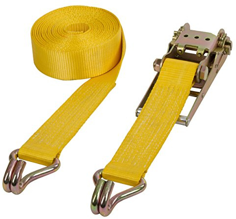 Kerbl Schwerlastzurrgurt 2-teilig – Gelb 8 m (Maße 75 mm x 8 m, Zugkraft 10000 kg) 37190