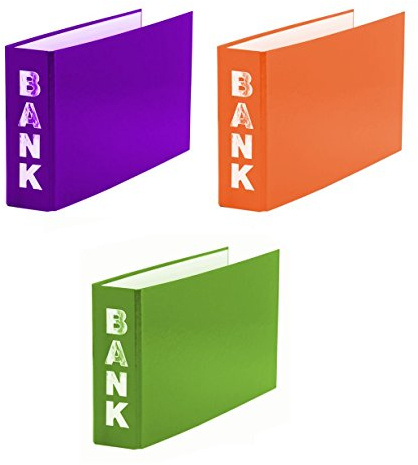 3x Bankordner / 140x250mm / für Kontoauszüge / je 1x hellgrün, orange, lila