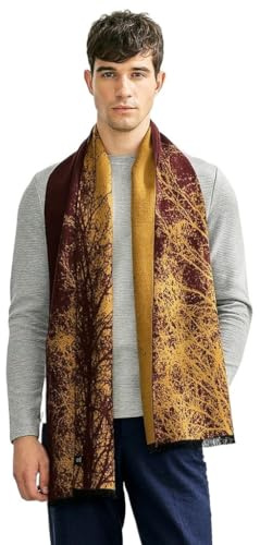Prettystern Herren Schal aus 100% Seide – Warm wie Wolle, weich und leicht Seidenschal mit Fleece-Effekt für Herbst und Winter