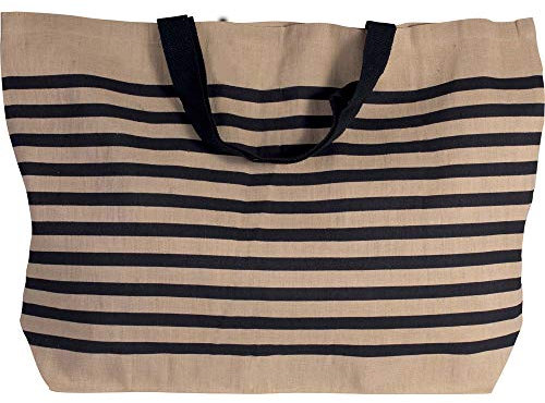 noTrash2003 Große Einkaufstasche aus Jute und Baumwoll-Mischgewebe, ideal für Strand, Freizeit, Shopping oder Sport, Navy-Natur, Navy-Rot oder Naturfarben