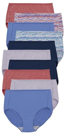 Hanes womens Cool Comfort Microfiber Underwear, 10-pack Briefs, 10 Pack - Assorted 1, US