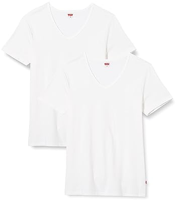 Levi's V Neck 2 Pack Tee 37152-0004, Mens t-shirt, white, L EU