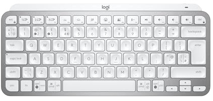 Logitech MX Keys Mini for Business upplyst trådlöst tangentbord, engelsk layout QWERTY - Ljusgrå | QWERTY engelsk layout – ljusgrå