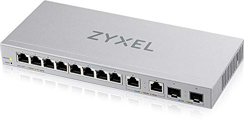 Zyxel Multi-Gigabit Web-Managed Switch mit 12 Ports, davon 2 Ports mit 2,5 G und 2 Ports mit 10G SFP+, Desktop/Wandmontage, 5 Jahre Garantie [XGS1210-12]