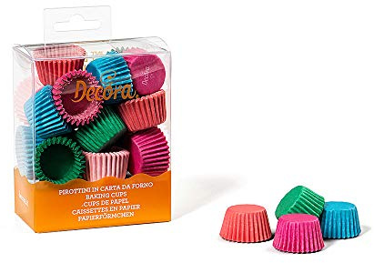 200 Mini Pirottini in Carta Forno - Colore Arancio, Verde, Rosa, Giallo - per cioccolatini, Dolci e dolcetti - c200 Pezzi - pirottino Decorazione Decorativi - Ideale per Feste di Compleanno, Party