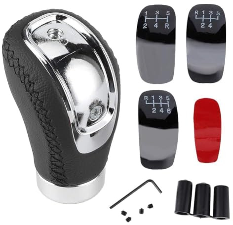 Yctze Universal Auto Schaltknauf Schaltknauf Leder Handball Universal für Auto (Schwarz)