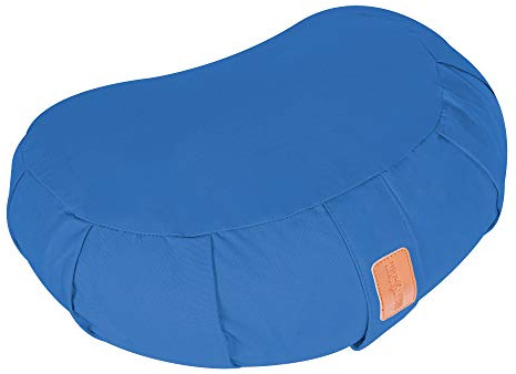 Gorilla Sports® Coussin de Yoga Demi Lune - Hauteur d'Assise 19 cm, en 100% Coton, Housse Lavable, avec Poignée, Rembourrage d'épeautre Bio, Couleurs au Choix - S'asseoir de Méditation, Pilates