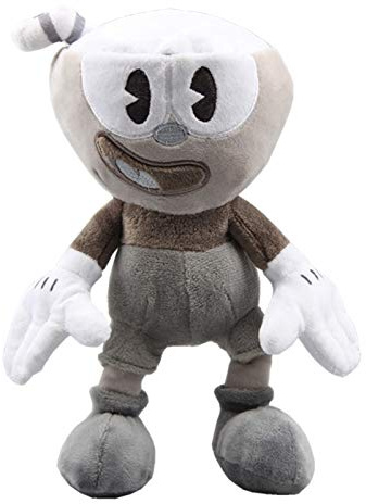 uiuoutoy Plush Soft Toys Devil Boss Ghost Mecup and Brocup Dolls Gift (Black White Cup)