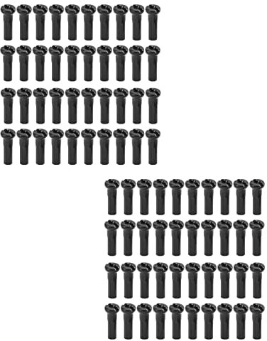 80 Pezones Para Radios De Bicicleta, Hierro De 14 Mm, Sombreros Para Radios De Rueda De Ciclismo, Puntas Para Extremos, Pezones Para Alambre De Radios De 14 G, Bicicleta De Montaña Y Carretera(Negro)