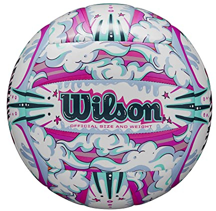 WILSON Graffiti Peace Volleyball - White/Purple