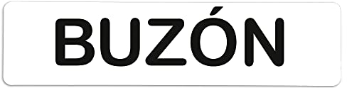 Becral® - Señal de PVC BUZÓN | Placa puerta PVC | Señal informativa | Cartel Puerta 200X50mm