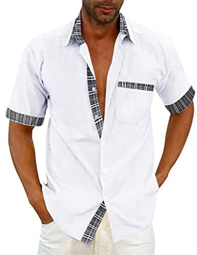 Herren Hemd Businesshemd Kurzarm Freizeithemd Herrenhemden Casual Regular Fit Bügelfrei Business Hemd Faltenfrei Formales Sommerhemd M-3XL