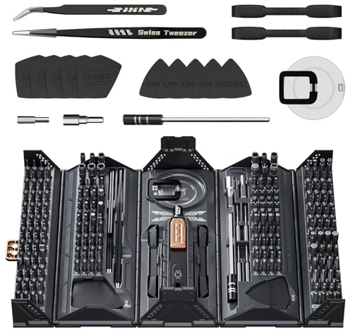 JAKEMY Mini-Präzisions-Schraubendreher-Set, 180-in-1-Laptop-Schraubendreher-Reparatur-Set, magnetisches Multi-Bit-Schraubendreher-Bit-Set für Heimwerker, Computer, PS5, Xbox, ferngesteuertes Auto,