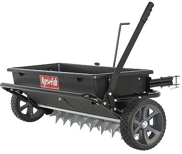 Agri-Fab 45-0543-AMZ 100 lb. Tow-Behind Lawn & Garden Spiker/Seeder/Drop Spreader for Seed,Fertilizer, Salt, Ice Melt; Designed to Pull Behind Lawn & Garden Tractors