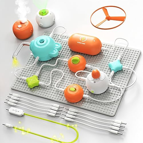 Physik Wissenschaft Schaltkreise Lernspielzeug, Snap-Schaltkreis-Blöcke mit Klassische Grundplatte für Elektronik Exploration Kit DIY elektronische Blöcke, elektrischen Strom Gehirn Spiel für Alter 3+