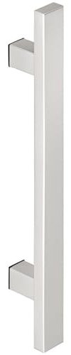 Gedotec Edelstahl Stoßgriff für Holztüren I Haustürgriff 450 x 300 mm I 1 Stück I rostfreier Tür-Griff eckig I Haustürbeschlag einseitige Montage I Q: 40x20 mm Türbeschlag inkl. Befestigungsmaterial