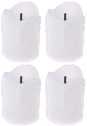 Housoutil 4 Stück Kerzenhalter Fensterverkleidung Ferngesteuerte Teelichter Led Teelichter Entfernte Kerzen Batterie Der Laterne Led- Laternendekor Schwarzer Kern Blinkt Weiß