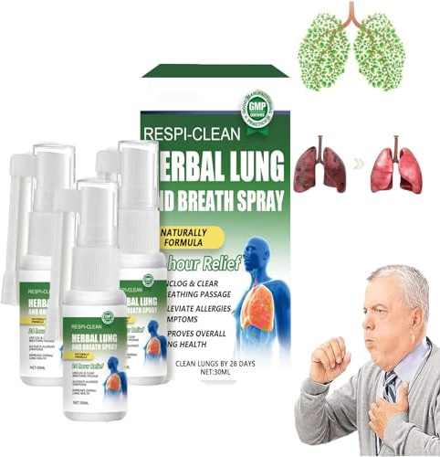 Spray alle erbe per i polmoni e l'alito, Spray detergente alle erbe per i polmoni, Spray alle erbe per i polmoni e l'alito, Allevia il disagio corporeo L'affaticamento Rilassa il corpo (3 PCS)