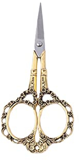 TONZN Küchenschere, 1 Stück, Edelstahl, Vintage-Bastelschere, Blumen-Näh-Stickschere, langlebige Schneiderschere, Stoffschere