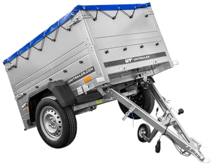 Pkw Anhänger Neu Garden Trailer 150 Kipp mit zusätzlichen Bordwänden, Stützrad und Blauer Flachplane