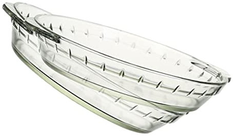 Cabilock 2piezas Bandeja De Vidrio Para Hornear Plato De Cocina Para Arroz y Pescado Para Microondas y Refrigerador Transparente