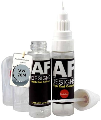Lackstift kompatibel mit VW/Volkswagen Silbergrau 70M schnelltrocknend + Klarlack Tufplack Autolack