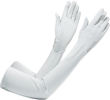 Women Long Sun Protection Ice Silk Sleeves Sunblock Gloves Non Slip Touchscreen Driving Arm Sleeves for Outdoor Sports Riding
