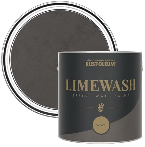 Rust-Oleum Brown Textured Paint for Interior Feature Walls | Limewash Effect Wall Paint - No.692 2.5L