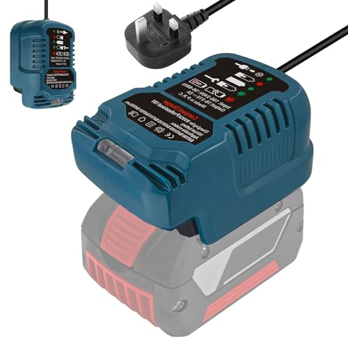 Chargeur rapide de rechange pour système Bosch Professional 18 V GBA Station de charge avec indicateur LED compatible avec batterie Bosch GBA 18 V BAT607 BAT614 BAT607G