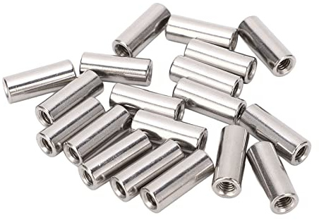 20 Stück M6 Runde Verbindungsmuttern, 25 Mm Länge, 304 Edelstahl-Stangenkupplungsmuttern, Gewindehülse, Stangenverbindungs-Hardware