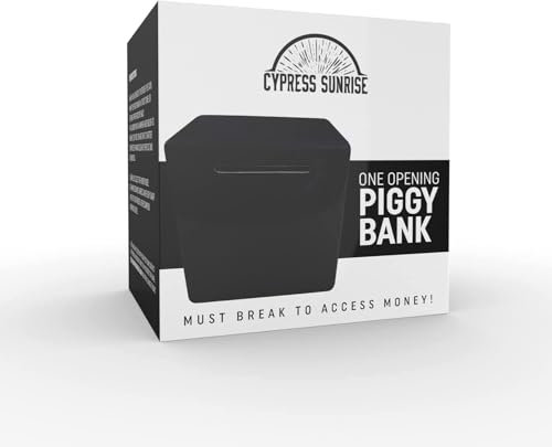 Piggy Bank for Adults - Must Break to Access Money | Ceramic Savings Bank to Help Budget and Save for Vacation Wedding or Childs College Fund | Money Saver Box with One Small Opening | Birthday Gift