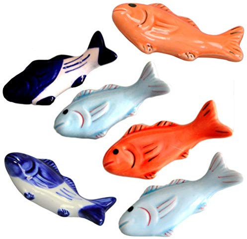 Supporto per Bacchette a Forma di Pesce, in Ceramica, Giapponese, per Bacchette, Cuscino, Cucchiaio, forchetta, Coltello, Supporto per stoviglie, Decorazione, Regalo di inaugurazione della casa, 6 PE
