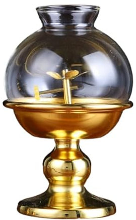 Oil lightHome Flüssige lange leichte Kerosinlampe for den Innenbereich, rauchfreie Öllampe, traditionell, vor Buddha, Ghee-Lampe, Legierung, Retro, kleine Öllampe for Schlafzimmer, Restaurant, Büro