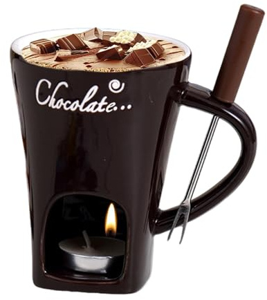 Schokoladenfondue-Tassen-Set, 200 ml, Schokoladenfondue-Tasse mit Gabeln, Käsefondue-Schmelzbecher, kreative Schokoladenfondue-Keramiktassen, Küchenhelfer, für Käse