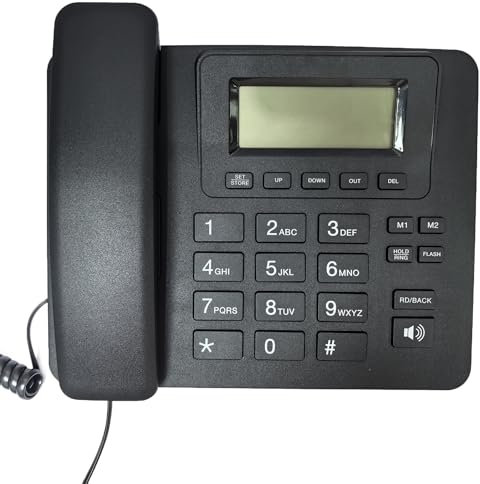 Téléphone à gros bouton pour personnes âgées - Téléphone filaire pour la maison, le bureau, l'hôtel