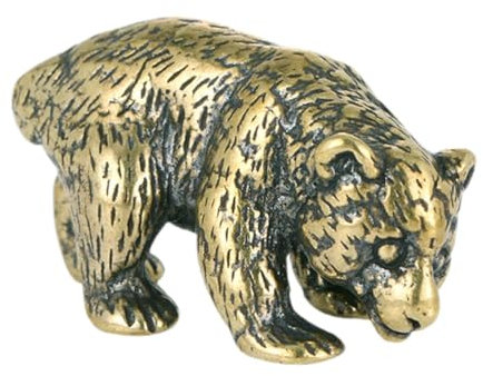 Fenteer Messing Bär Briefbeschwerer Mini Skulptur Tier Skulptur Figur Tee Haustier Ornament für Wohnzimmer Zuhause Schlafzimmer Auto Schreibtisch Dekor