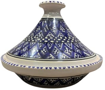 Royal Bakir Midnight Blue Tagine Handmade Tunisian - Traditional Tagine for Baking in the Oven - Handmade Ceramic 27cm - Perfect for Fish, Poultry, Meat, Vegetables & Stews -