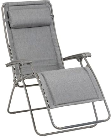 Lafuma MOBILIER - Gepolsterte Zero-Gravity-Relaxliege-Garten XL - Rsx Clip XL - LightComfort® - Grau Ombre LFM5334_9929-5 Jahre Garantie