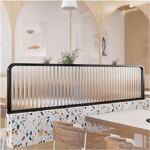 TMKDNNKG Glastrennwand für Esszimmer, Trennwände für Essbereiche, Restaurant, dekorative Trennwand, niedriger Sichtschutz, gestreiftes Glas, halbprivater Zaun, Trennwand für Esszimmer, gestreifte