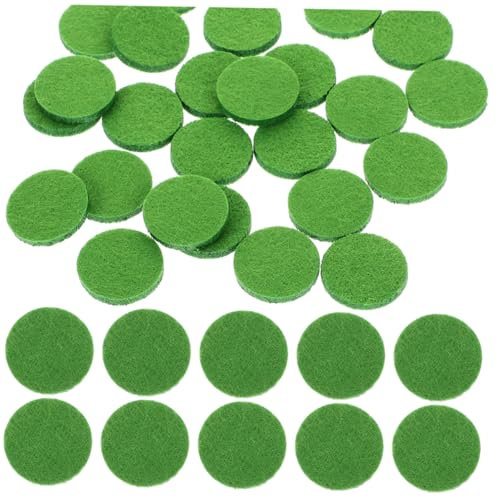 SOIMISS 200piezas Discos De Algodón para Aromaterapia Almohadillas Reemplazables De Suitable para Collares De Aceites Esenciales Color Verde Profundo Suministros De Aceites Esenciales