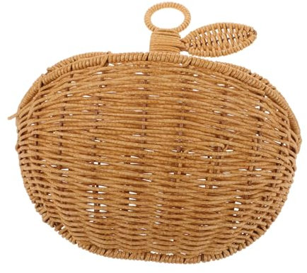 Warmhm Handgefertigter Hängender Korb in Apfelform Aus Rattan Dekorativer Aufbewahrungskorb Für Küche Wohnzimmer Schlafzimmer Platzsparend Und Vielseitig Für Obst Gemüse Und Kleine Gegens